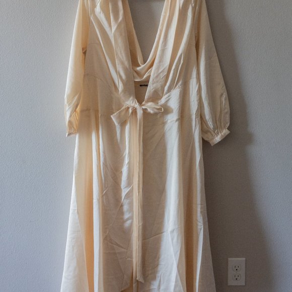 Cowl Back Satin Wrap Maxi Dress - Picture 5 of 6